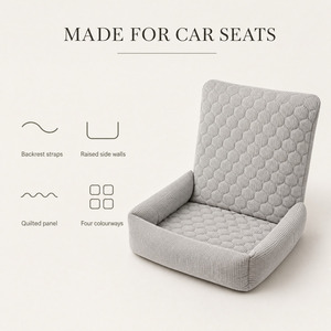 Protector de Asiento de Coche Acolchado, Alfombrilla de Corduroy para Mascotas con Correas de Respaldo y Bordes Laterales Elevados para Asiento de Auto - Product Image 1