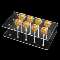 Support de sucettes transparent en acrylique en gros, présentoir à 15 trous pour gâteaux et bonbons de Noël