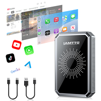 Adaptador Inalámbrico CarPlay 4 en 1 LAMTTO con Android Auto para Transmitir Netflix/YouTube/TikTok, Pantalla Dividida