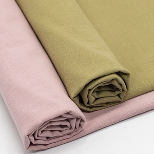 Tissu en coton tissé uni 21S, non extensible, en fil cardé, couleur kaki, pour pantalons décontractés, matière pour vêtements, en stock - Product Image 1