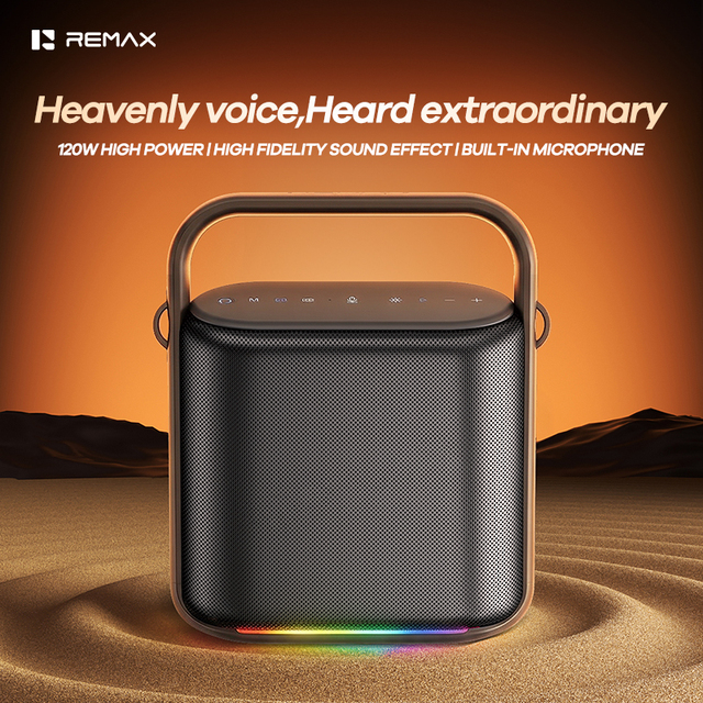 120W BT Speaker 60/120W RMS TWS Pairing 16H Play EQ RGB Lights Portable Built-in RB-MB23 High Power Sound 120W Delivers Crystal-
