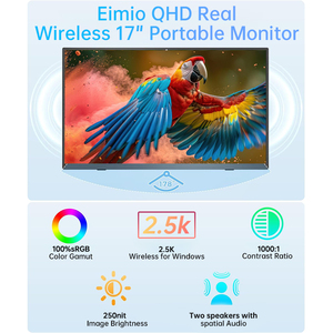 Eimio Pantalla Portátil Inalámbrica de <span class=keywords><strong>17</strong></span> Pulgadas, Conexión Plug and Play, Batería Integrada, Configuración con un Solo Cable, Monitor Portátil, Extensor de Pantalla para <span class=keywords><strong>Laptop</strong></span>, OEM - Product Image 2