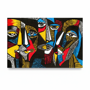 Vibrant Afrocentric Canvas Print - Colorful African Faces Art,<b>WRAPPED</b> CANVAS - Product Image 2