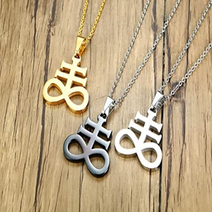 Collier pendentif croix <span class=keywords><strong>de</strong></span> Léviathan satanique en acier inoxydable personnalisé en gros YK, bijoux religieux - Product Image 4