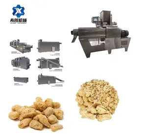 Shandong XILANG Herstellung Soja-Protein-Extrusion maschine Guter Preis Hochleistungs-Soja-Fleischstück-Verarbeitung linie