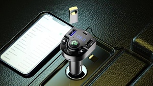 R 1 Carregador de carro portátil com 3.1A Dual USB PD C para <span class=keywords><strong>Bluetooth</strong></span> 5.0 MP3 <span class=keywords><strong>Player</strong></span> Receptor FM e Transmissor para Telemóveis - Product Image 3