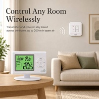 Thermostat Nirkabel Pintar OEM Grosir 868MHz RF Pengontrol Suhu Ruangan Digital HVAC yang Dapat Diprogram