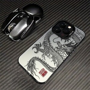 Trung Quốc Phong Cách Rồng 3D Nổi Iphone Trường Hợp Chống Sốc PC Điện Thoại Bìa Cho Iphone 16 15 13 12 11 Loạt - Product Image 3