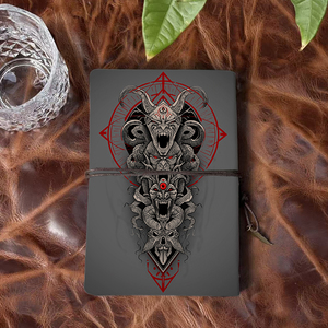 A6 Journal Thanksgiving cadeau pour dans les lois de documenter les traditions familiales avec des têtes démoniaques serpents et symboles imprimés sur le - Product Image 3