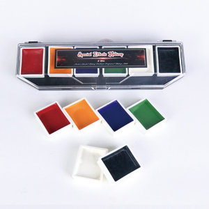 Palette de peinture corporelle professionnelle 6 couleurs <span class=keywords><strong>maquillage</strong></span> longue durée imperméable pour le visage spécial <span class=keywords><strong>FX</strong></span> fournitures de peinture corporelle à base d'alcool - Product Image 2