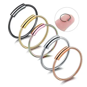 Acier inoxydable 316L préglaçage nez septum anneau tubulose nez goujons piercing bijoux de corps