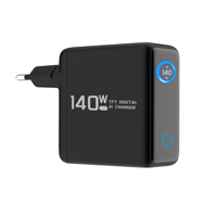 Charger Dinding 4 in 1 LED Digital Display 140W GaN 1USB 2Type C 4 Port PD QC3.0 Pengisian Cepat Ponsel