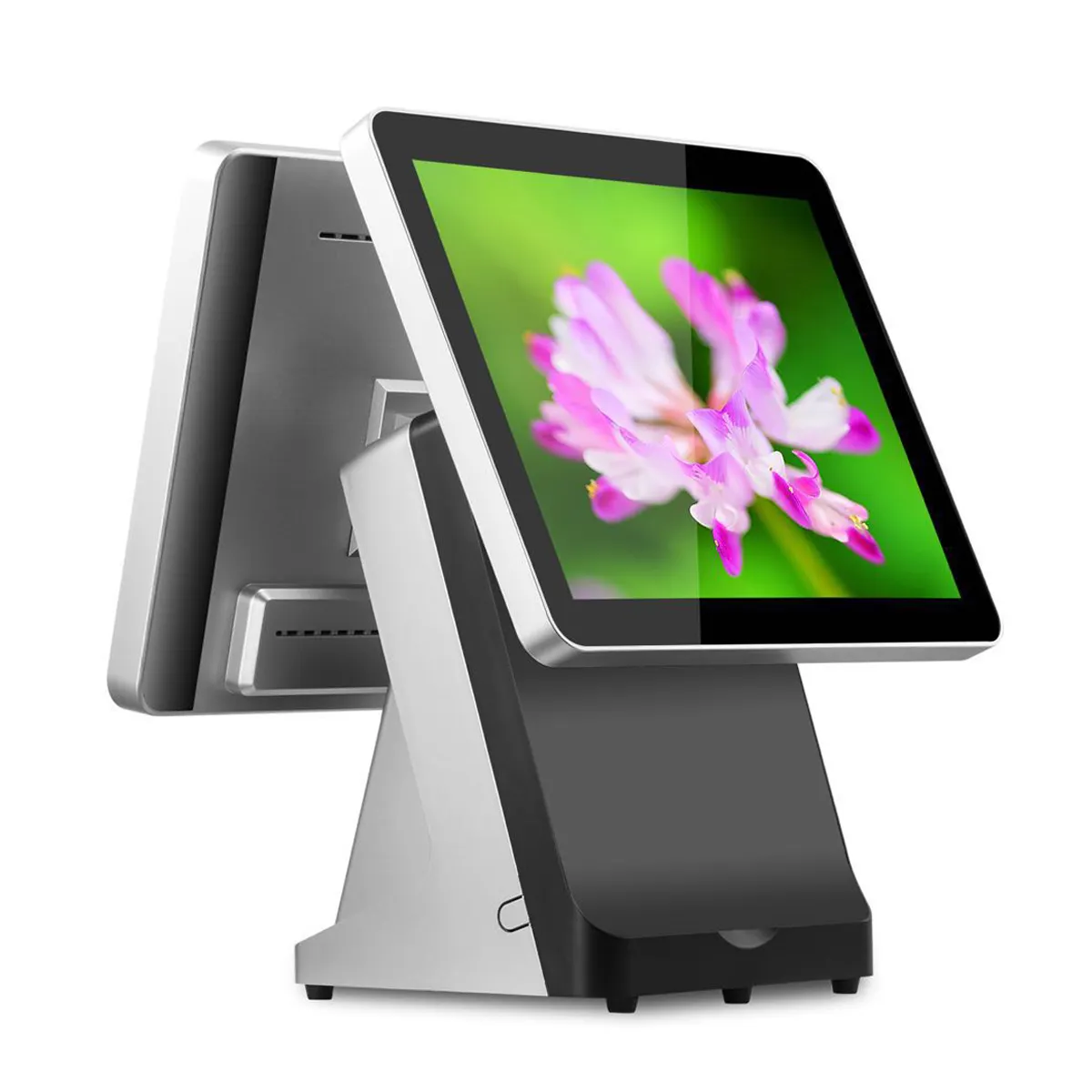 High Grade I5 POS 15inch Capacitive Touch Screen Dual POS with Built-in 80mm Thermal Printer RAM8GB SSD256GB for Retails