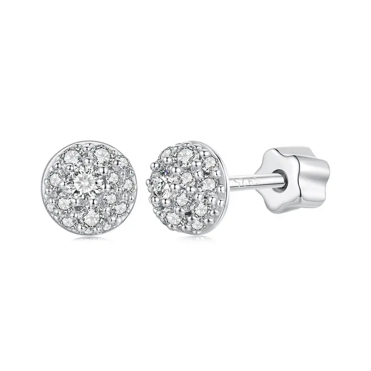 Youchuang di lusso all'ingrosso di alta qualità orecchino di nozze alla rinfusa ragazze semplici 925 d'argento classico Moissanite orecchini a bottone