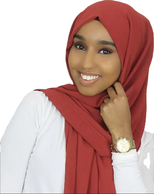RTS écharpe en mousseline de soie unie hijab avec coutures soignées femmes musulmanes châles en mousseline de soie 119 couleurs disponibles Ethnic Scarves Hijab