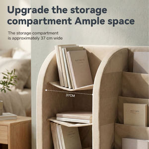 Étagère à livres pour enfants en tissu personnalisable avec grille de rangement, organisateur de livres pour enfants, canapé, design stable anti-basculement, présentoir de jouets et de livres - Product Image 4