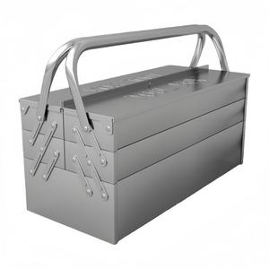 Three-Layer Square Stainless Steel Polished Surface <b>Tool</b> <b>Box</b> Portable Waterproof Household Storage Case KHC Brand Customizable - Product Image 2