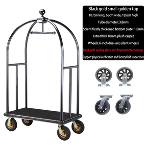 Op maat gemaakte draagbare metalen hotelbagagekarren met modern design, nieuwe roestvrijstalen hotellobby, verwijderbare functie - Product Image 5