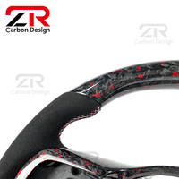 Volant de course personnalisé en fibre de carbone forgée et cuir suédé pour Mitsubishi Lancer Evolution EVO X 7 8 9 10