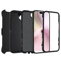 Étui de téléphone hybride robuste antichoc avec clip ceinture compatible pour iPhone 16e 17e Air 18 17 16 15 14 Pro Max Plus