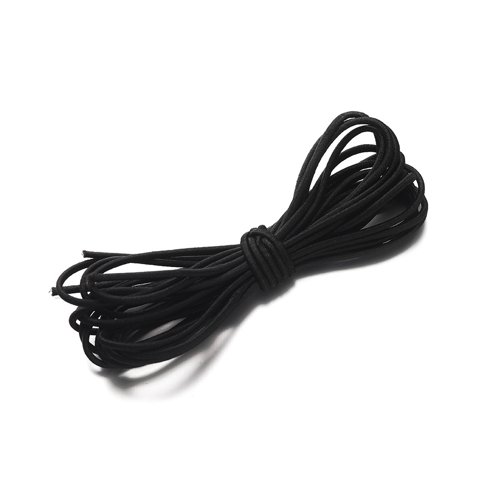 Bande élastique noire en nylon de 1,5 mm - Noir