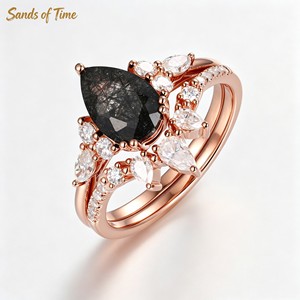 Anello <span class=keywords><strong>Solitario</strong></span> a Grappolo in Argento 925 con Moissanite Verde, Produzione Personalizzata all'Ingrosso per Clienti Femminili - Product Image 6