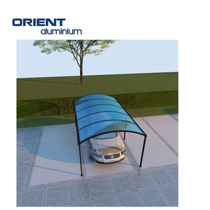 Cochera de Aluminio con Techo Arqueado para un Solo Automóvil, Cubierta de Porche Curva con Estructura de Aluminio - Product Image 1