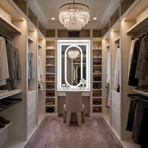 BALOM <span class=keywords><strong>Armario</strong></span> Vestidor de Lujo Personalizado con <span class=keywords><strong>Espejo</strong></span> y Luz con Sensor, Armarios que Ahorran Espacio, Muebles de China ALK-in-loset - Product Image 5