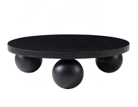Table basse ronde moderne et minimaliste pour salon, table basse en bois avec pieds ronds en forme de boule, décoration d'intérieur, meubles, tables basses