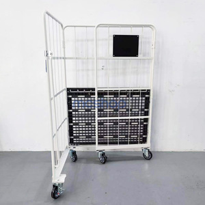 <span class=keywords><strong>Cage</strong></span> à mailles en plastique Conteneur logistique pliable en acier avec roulettes - Product Image 2