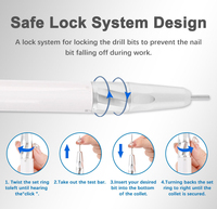 Ponceuse à ongles sans fil professionnelle, durable, sans balais, 35 000 tr/min, portable, rechargeable, pour usage professionnel