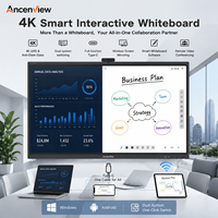 Tableau blanc interactif numérique multimédia intelligent à écran plat tactile Android Windows 4K 20 points de contact 55/65/75/98 pouces