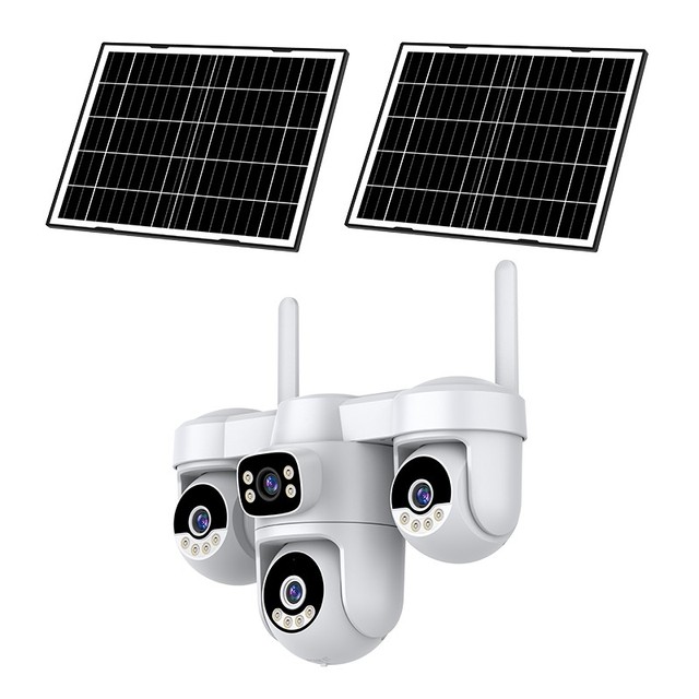 4G LTE Solar Security Camera Wireless 4K Dual Lens PTZ Battery Powered AI Human Detection Outdoor Cam