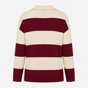 Maillot de rugby personnalisé pour femme, pull en tricot à col en V, motif brodé, manches longues, pull d'hiver, style maillot de sport - Product Image 3