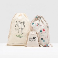 Sac cadeau en tissu écologique d'usine, sac d'emballage de bijoux à cordon, toile de coton, sac à cordon en coton biologique personnalisé