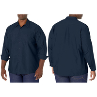 Uniforme de construction industrielle personnalisé, chemise de travail boutonnée à manches longues en sergé surdimensionné pour vente en gros