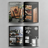 Brochure d'art imprimée sur mesure, catalogue de magazine en couleur CMYK, brochure avec pelliculage brillant