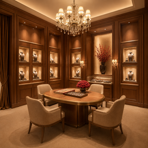 High End Jewelry Watch Shop Interior Decoration Stainless Steel Showcase Central Island Custom Display Furniture - Product Image 4