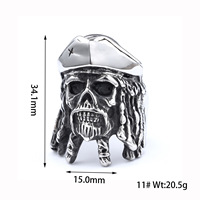 Viking Crâne Anneau En Acier Inoxydable Pirate Bijoux pour Hommes Mythologie Nordique Inspiré En Acier Inoxydable Bande En Gros Gothique Anneau