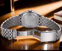 Montre mécanique pour homme, étanche, en acier inoxydable, automatique, squelette, cadran roulette, logo personnalisé