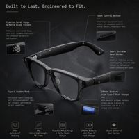 Lunettes Intelligentes W660 avec Enregistrement Vidéo 20MP, Caméra, Traduction IA, Son 3D, Verres Photochromiques, Recharge Type-C, BLE Wifi6