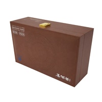 Kotak kemasan produk perawatan kesehatan madu teh mewah kustom hadiah kotak kayu kreatif bambu kulit cokelat