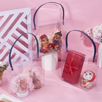 Boîte en PET portable écologique personnalisable avec logo et poignée en corde pour emballage artisanal et cadeaux, gaufrage disponible en gros