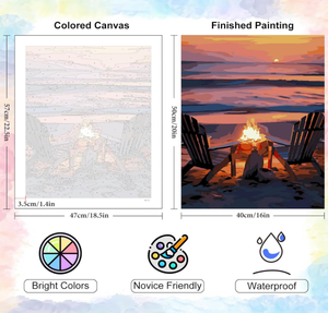 Kit de Pintura por Números de <span class=keywords><strong>Paisajes</strong></span> de Atardecer Nocturno <span class=keywords><strong>para</strong></span> Adultos - Pintura Acrílica Hecha a Mano sobre Lienzo <span class=keywords><strong>para</strong></span> Decoración del Hogar - Product Image 3