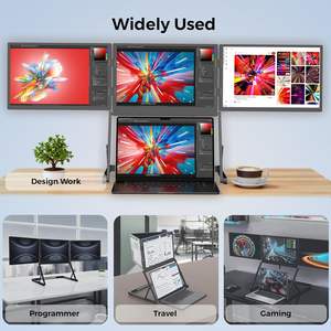 Monitor de pantalla triple TriCreate Lite, extensor de pantalla cuádruple de 14 pulgadas, conexión IPS tipo C, soporte plegable para ordenador portátil Fordable - Product Image 4