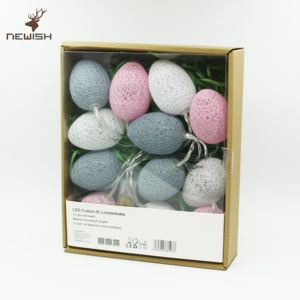Newish pâques à piles <span class=keywords><strong>guirlande</strong></span> <span class=keywords><strong>lumineuse</strong></span> dia 4*6cm coton fil oeuf <span class=keywords><strong>guirlande</strong></span> <span class=keywords><strong>lumineuse</strong></span> avec 12L blanc chaud LED - Product Image 1