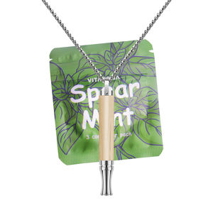 Inhalateur nasal en acier inoxydable géométrique plaqué or 18 carats pour femmes, outil de respiration profonde anti-stress, vaporisateur organique - Product Image 6