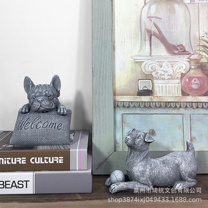 Figura realista de perro de resinas sintéticas, decoración de escritorio para el hogar, regalo unisex - Product Image 1