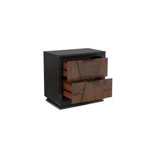Houston Traditional Style 2 <b>Drawer</b> Nightstand Wood Walnut Finish <b>Storage</b> <b>Drawers</b> - Product Image 4