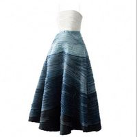 Spot Vietnam Design robe début automne nouvelle industrie lourde Denim dégradé robe fronde Maxi robe
